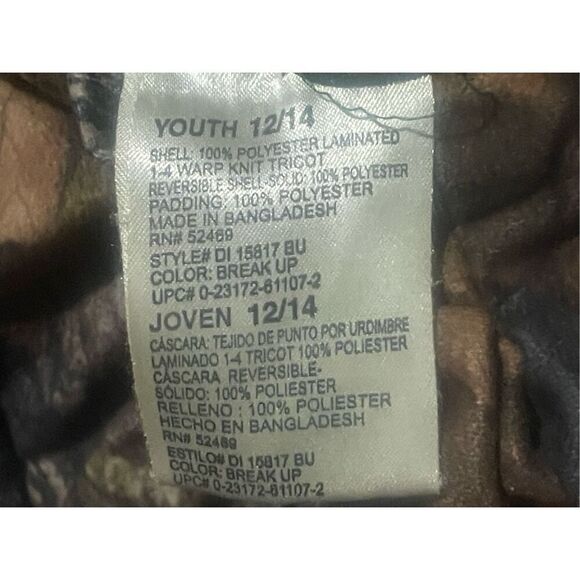 Boys Kids Reversible Remington Camouflage Hooded Coat Jacket SZ 12/14 L Large - Picture 6 of 16